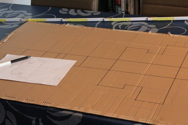 Cardboard box model drawing